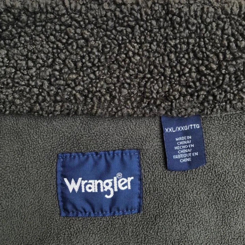 Wrangler Men's Multi-Pocket Sherpa Jacket Charcoal Size XXL Full Zip Heavyweight